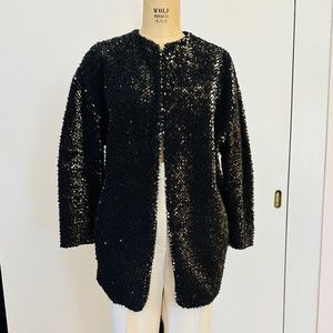 Women's H&M Jacket. Midnight navy cotton with sequins.